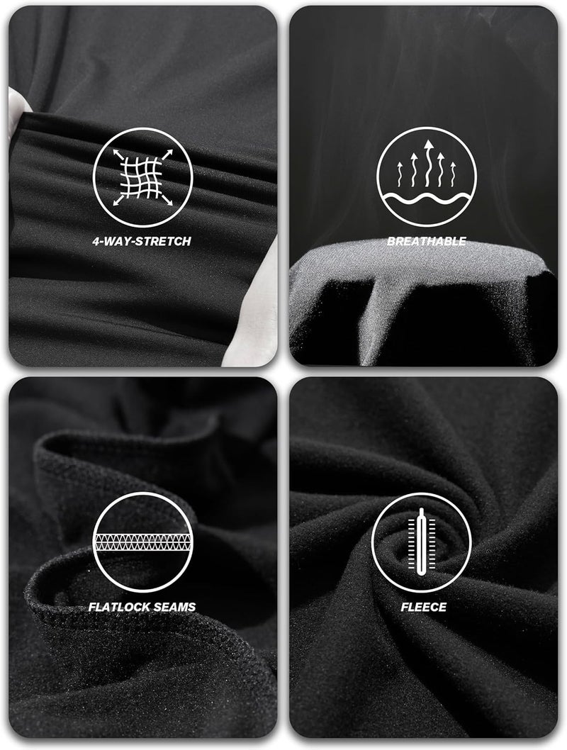 Winvote Store 3 Pack Thermal Underwear for Men Long Johns Fleece Lined Soft and Warm Set Base Layer for Cold Weather - Image 2